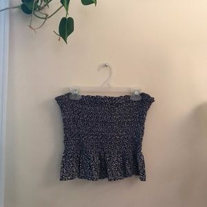 Blue Floral Tube Top